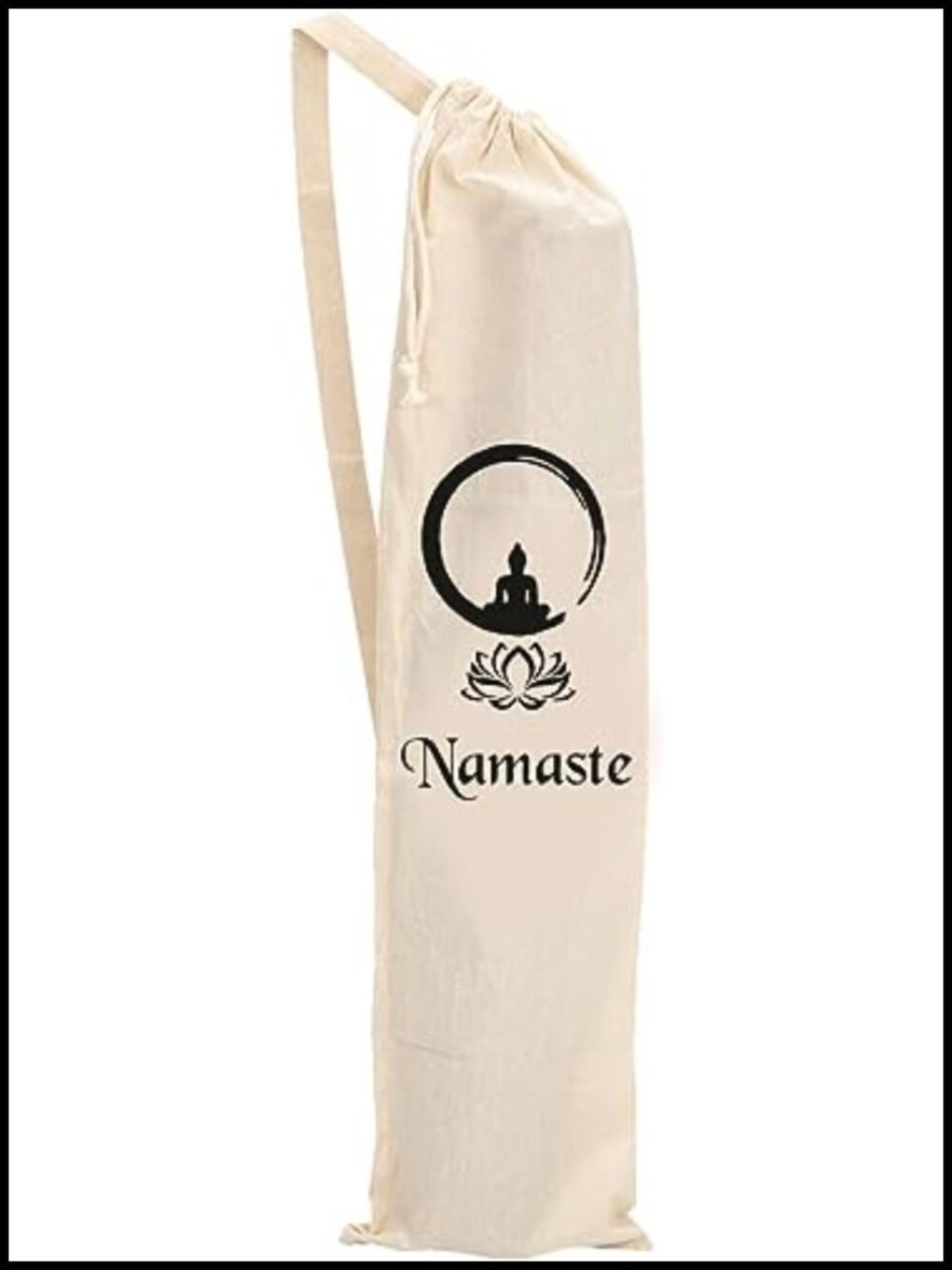 Organic Cotton Yoga Mat Tote Bag Adjustable Strap Washable Lightweight